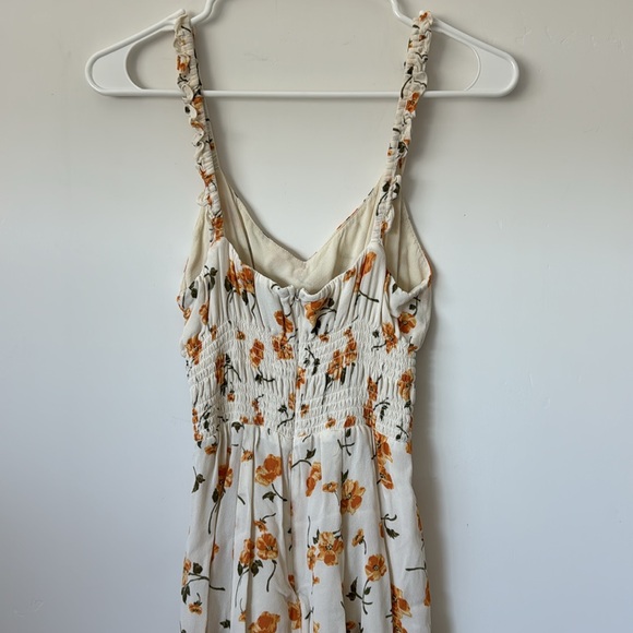 Reformation Elyse Dress Floral Cream Yellow Size: 6 - Picture 6 of 7